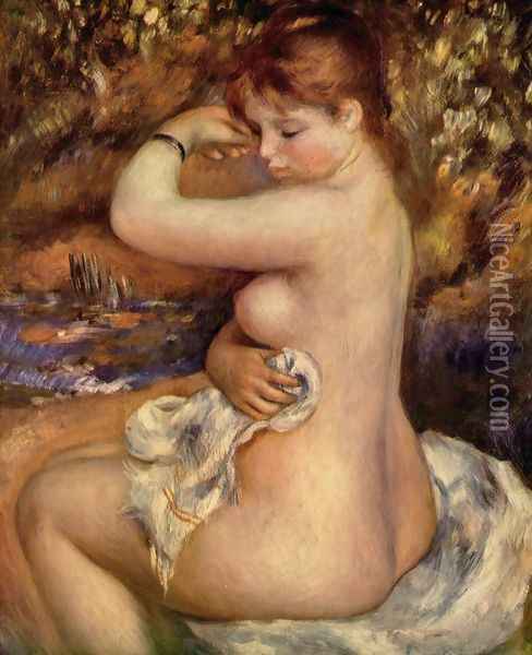 After bathing 2 Oil Painting - Pierre Auguste Renoir