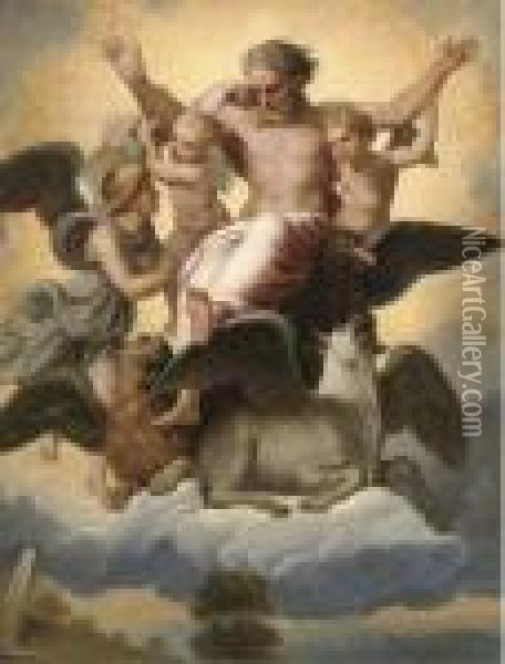 The Vision Of Ezechiel Oil Painting - Raphael (Raffaello Sanzio of Urbino)