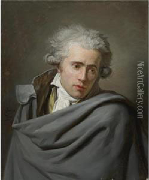 Portrait Of A Man In A Grey Coat Oil Painting - Henri Pierre Danloux