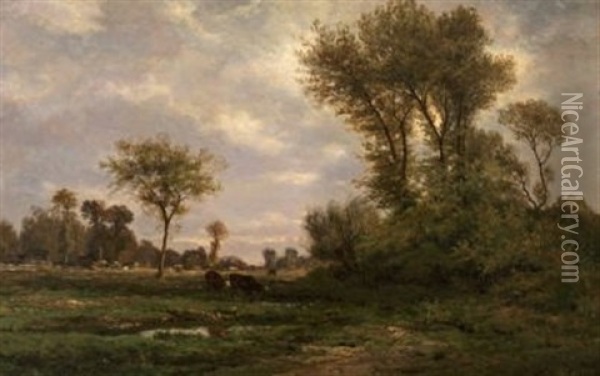 La Plaine De Barbizon Oil Painting - Jules Charles Rozier