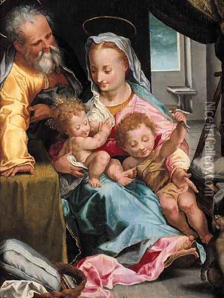 The Holy Family with the Infant Saint John the Baptist Oil Painting - Federico Fiori Barocci