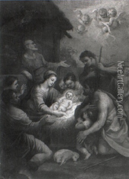 The Adoration Of The Shepherds Oil Painting - Agostino Masucci