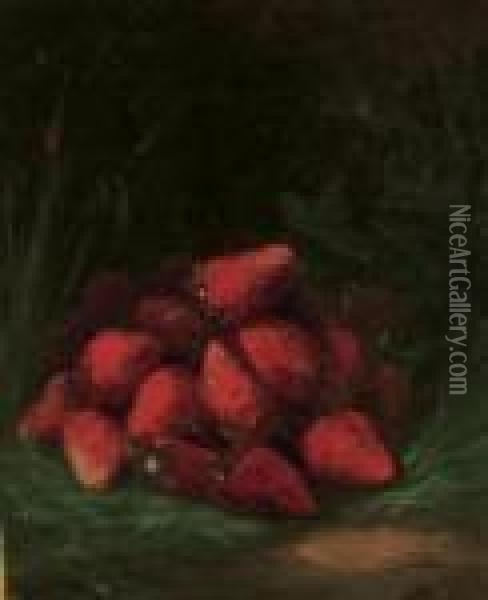 Still Life With Strawberries Oil Painting - John Williamson