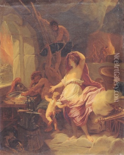Venus At The Forge Of Vulcan Oil Painting - Jean-baptiste Jouvenet