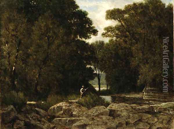 On Pin Brook, Walden, N.Y. Oil Painting - David Johnson