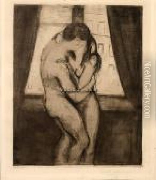 Kyss Oil Painting - Edvard Munch