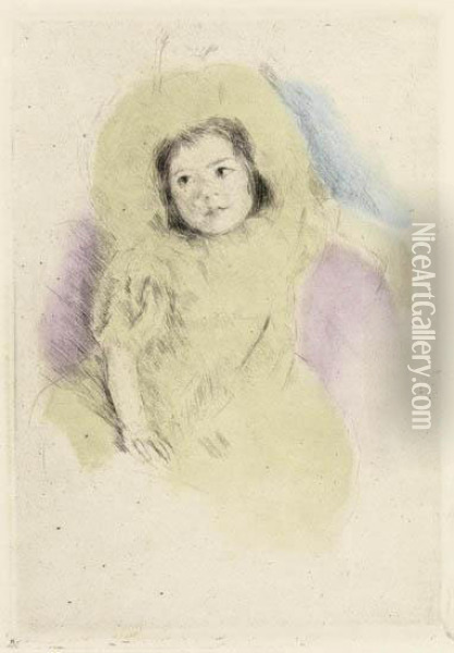 Margot Wearing A Bonnet, 
No.1 Oil Painting - Mary Cassatt
