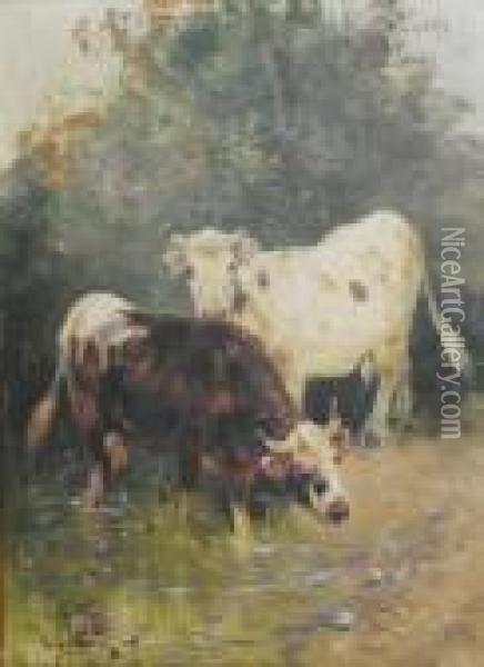 Vaches Oil Painting - Henry Schouten