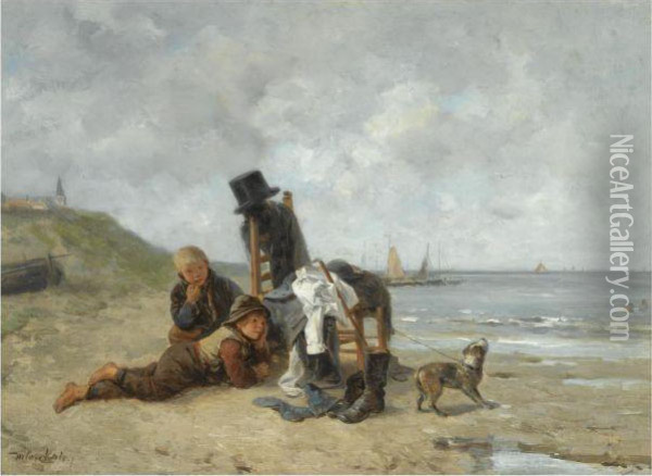 Guarding A Gentleman's Belongings Oil Painting - Jan Mari Henri Ten Kate