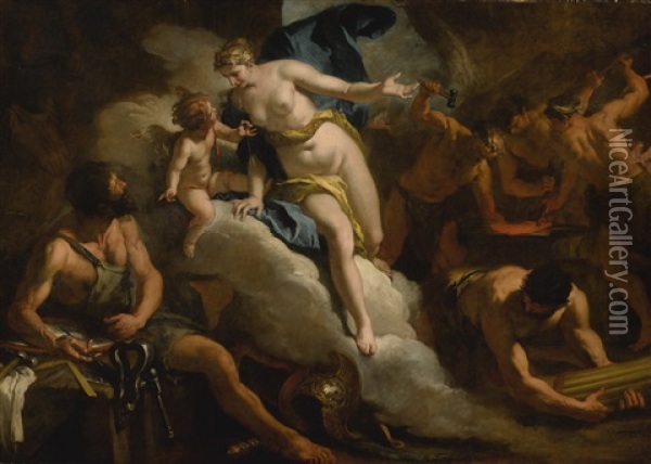 Venus In The Forge Of Vulcan Oil Painting - Sebastiano Ricci