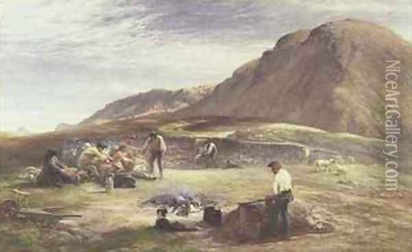 Sheepshearing Oil Painting - Sir George Harvey