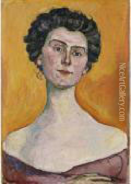 Potrait Of Clara Pasche-battie Oil Painting - Ferdinand Hodler