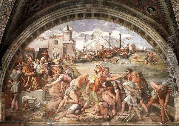 The Battle Of Ostia Oil Painting - Raphael