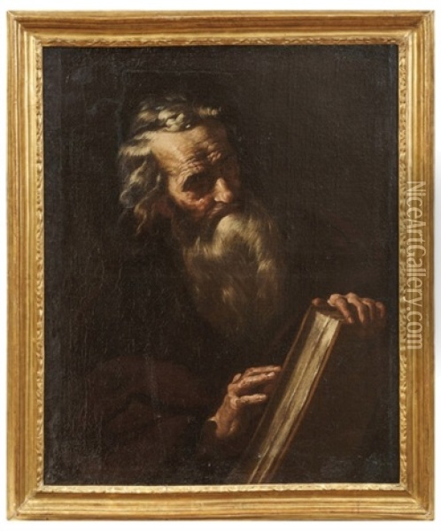 Bildnis Eines Bartigen Propheten Mit Buch Oil Painting - Nunzio Rossi