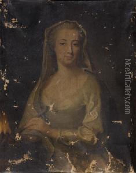 Portrait De Dame De Fenis De La Prade Oil Painting - Louis-Michel Van Loo