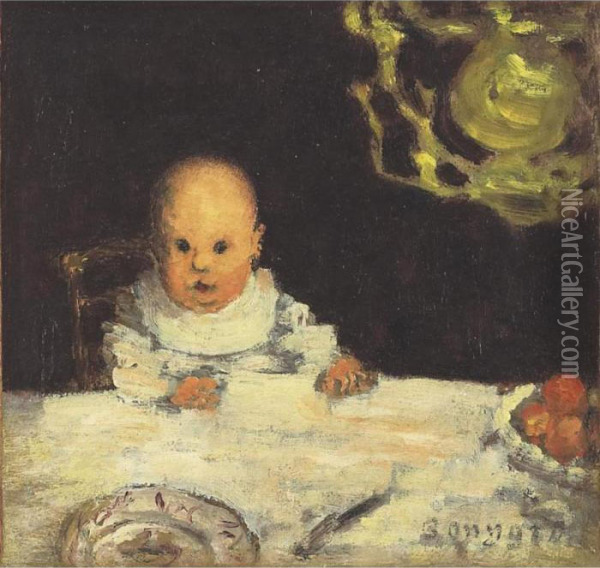 Enfant A Table (jean Terrasse) Oil Painting - Pierre Bonnard