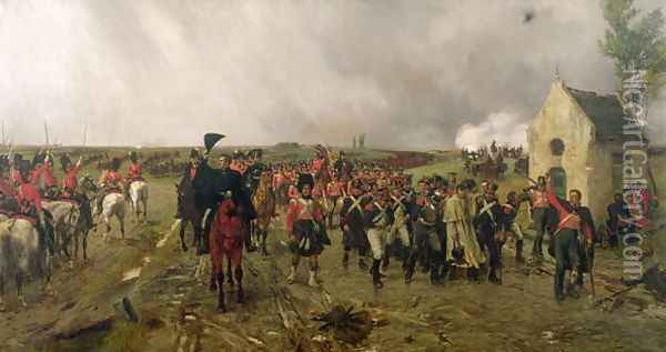 Wellingtons March from Quatre Bras to Waterloo, 1878 Oil Painting - Ernest Crofts