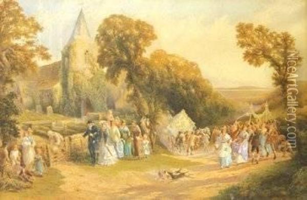 An English Country Festival Oil Painting - Henry Maplestone
