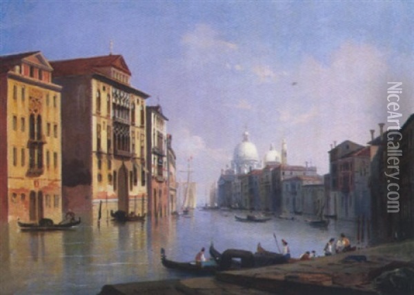 Vue De Venise Oil Painting - Charles Louis Guigon