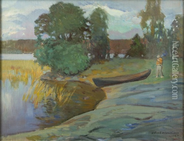Untitled Oil Painting - Vaeinoe Haemaelaeinen