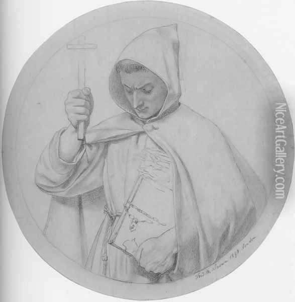 Study of a Monk, representing Catholic Faith Oil Painting - Ford Madox Brown