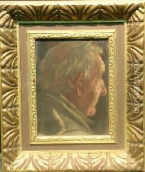 Head Of A Man Oil Painting - Enoch Wood Perry