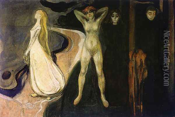 The Woman in Three Stages Oil Painting - Edvard Munch
