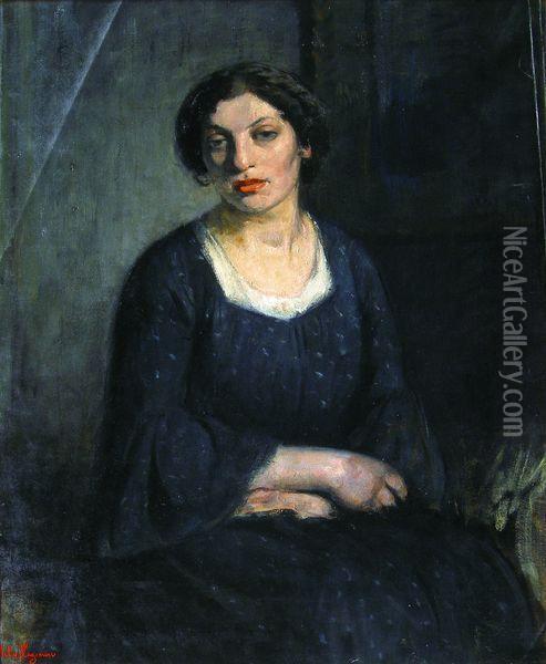 Femme Russe. Oil Painting - Victor Hageman