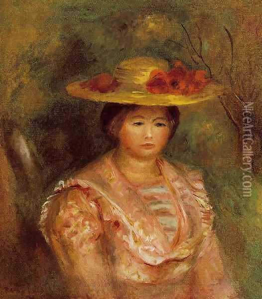 Bust Of A Woman (Gabrielle) Oil Painting - Pierre Auguste Renoir