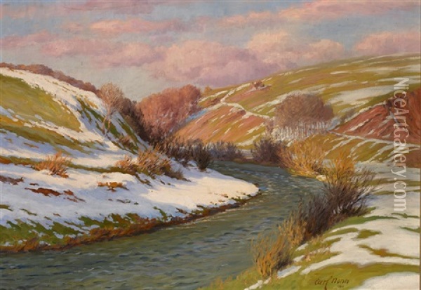 Der Letzte Schnee A.d. Urft Bei Sotenich Oil Painting - Carl Nonn