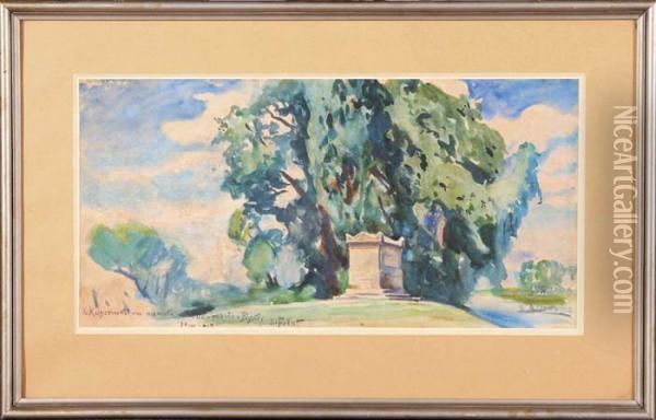 Widok Z Parku, 1917 R. Oil Painting - Julian Falat