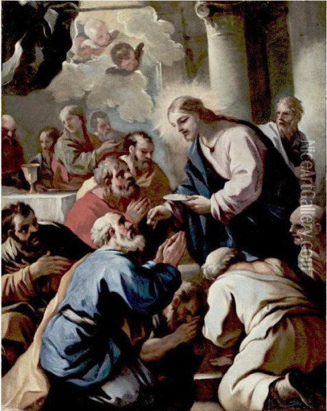 The Communion Of The Apostles Oil Painting - Luca Giordano