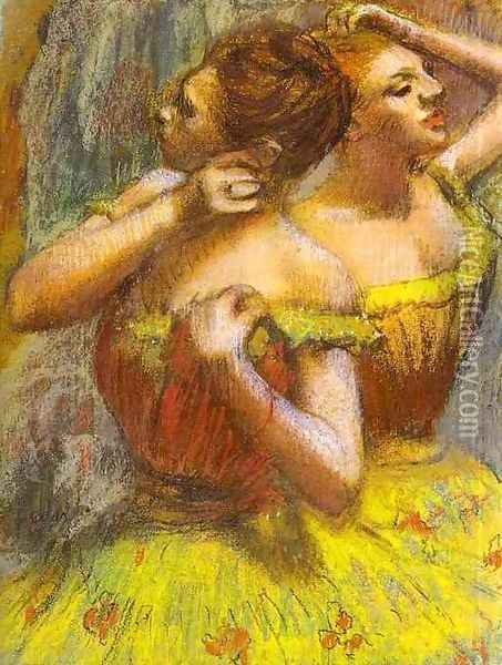 Two Dancers.(Deux danseuse) Oil Painting - Edgar Degas