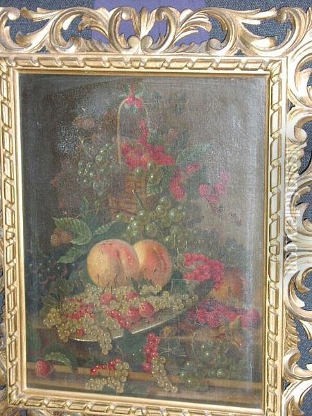 Fruit On A Ledge Oil Painting - Margareta Haverman