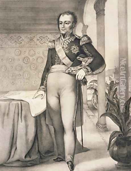 Portrait of the Comte de Bourmont 1773-1846 Oil Painting - Leberthais