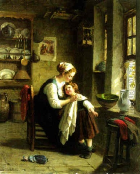 Motherly Concern Oil Painting - Paul Seignac