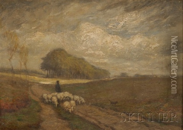 Landscape With Shepherd Oil Painting - Addison Thomas Millar