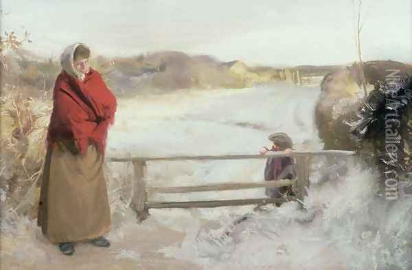 Snow Scene Oil Painting - Charles Sims