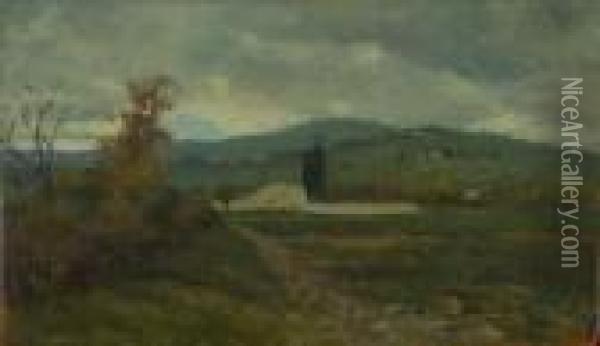 Landschaft In Der Abenddammerung. Oil Painting - Telemaco Signorini