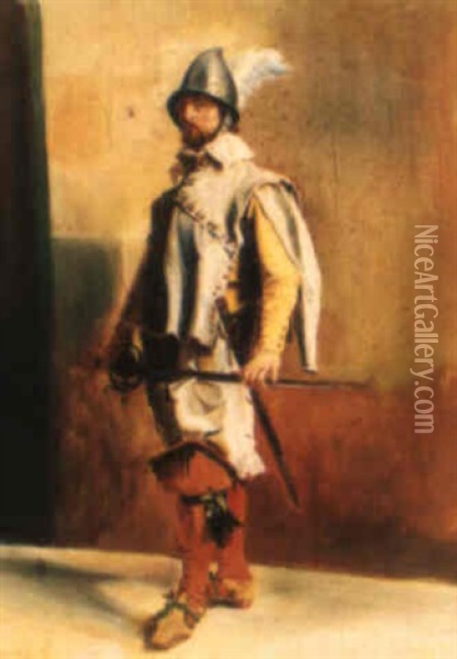 Militaire Espagnol Xvii Oil Painting - Ernest Meissonier
