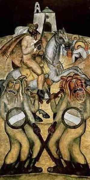 Battle Dance Oil Painting - Diego Rivera
