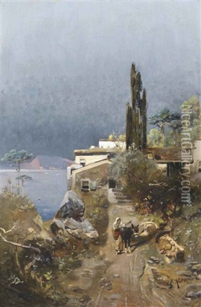 A Rustic Track, Corsica Oil Painting - Robert Allot