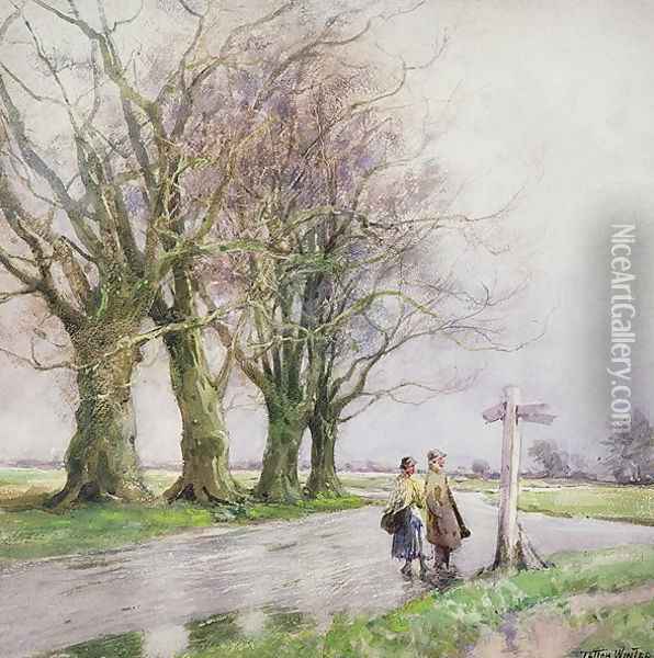 The Sign Post Oil Painting - William Tatton Winter