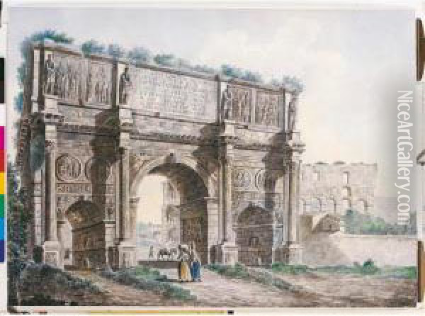 The Arch Of Constantine Oil Painting - Franz Keiserman