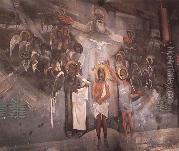 Krisztus megkeresztelese, 1931 Oil Painting - Vilmos Aba-Novak
