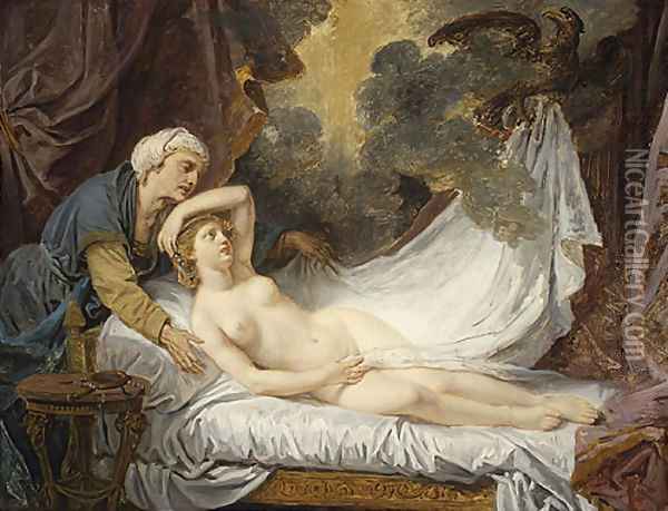 Aegina Visited by Jupiter 1767 Oil Painting - Jean Baptiste Greuze