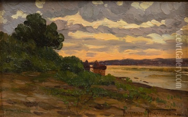 Sunset Oil Painting - Alexandr Vladimirovich Makovsky