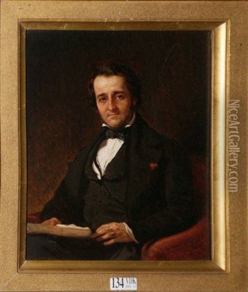 Portrait D'homme Oil Painting - Louis Gallait