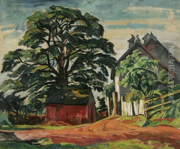 Onnerley Countryside Oil Painting - Edgar Rowley Smart