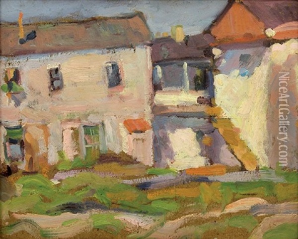 Untitled (robert Louis Stevenson House, Monterey Caifornia) Oil Painting - August Gay